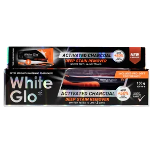 WhiteGlo CHARCOAL DEEP STAIN REMOVER Whitening Toothpaste (100ml)